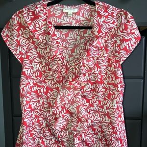 Button up short sleeve blouse